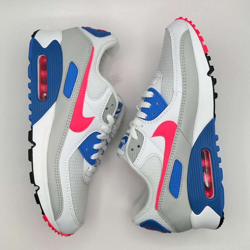 Nike Air Max 90 III Womens Gym Shoes White Red Blue Coral DA8856-100 NEW Size 10 - Picture 8 of 12